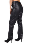 Women’s Eco-Leather Cargo Trousers Kim — Black