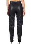 Women’s Eco-Leather Cargo Trousers Kim — Black