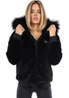Women’s Winter Faux Fur Jacket – Lea Black