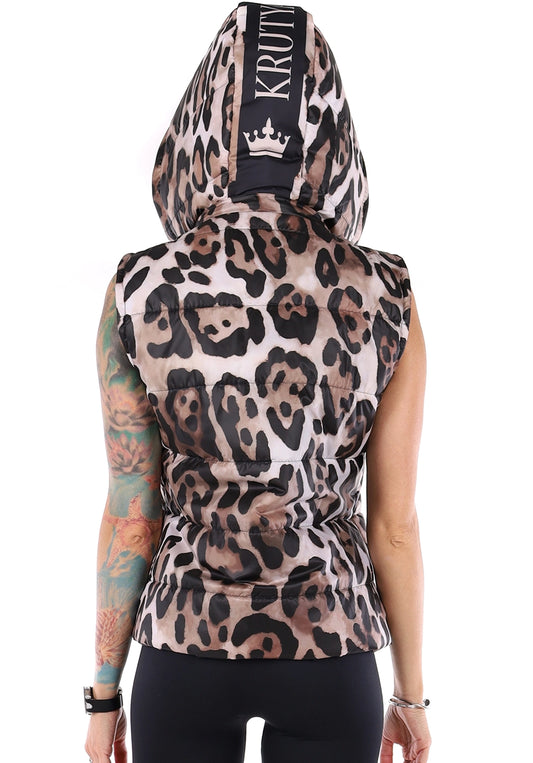 Women’s Leopard Puffer Vest Leo Classic