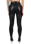 WOMEN’S STUDDED FAUX LEATHER LEGGINGS LERIA — BLACK