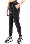 Women’s Faux-Leather Joggers Lessi Black
