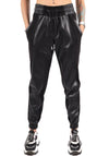 Women’s Faux-Leather Joggers Lessi Black