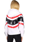 Women’s Shiny PVC Windbreaker Lighty White-Red