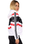 Women’s Shiny PVC Windbreaker Lighty White-Red