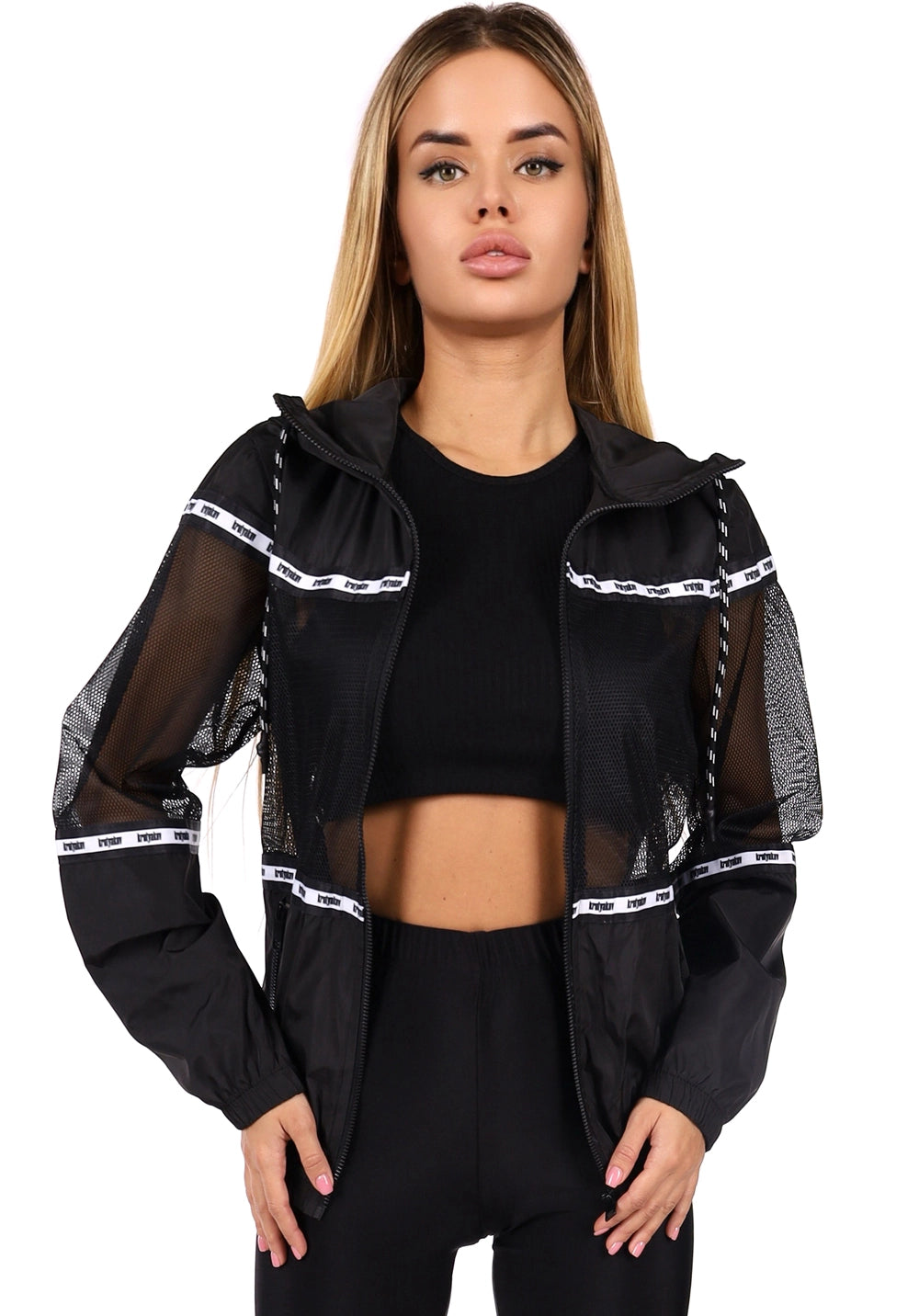 Women’s Mesh-Panel Windbreaker Limra Black