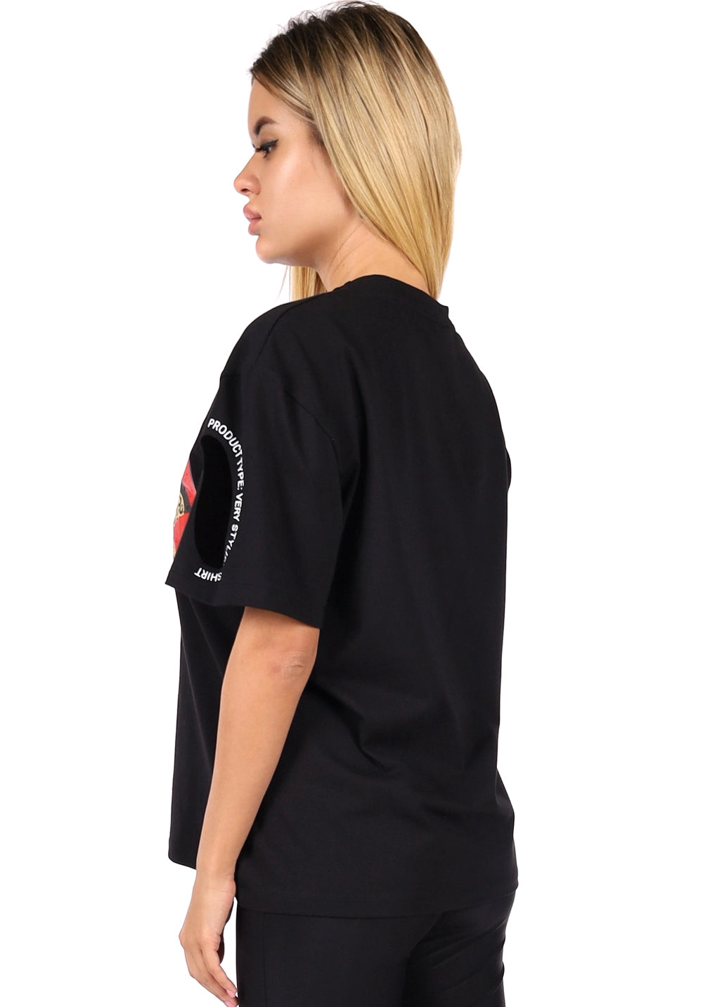 Women’s T-Shirt Lips Leo Black