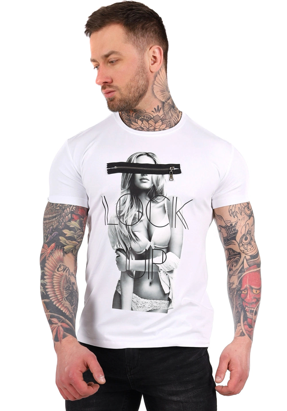 Men’s T-Shirt Lock Up — White