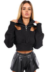 WOMEN’S CROP SWEATSHIRT LUCIA — BLACK