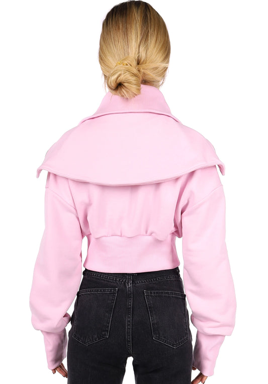 WOMEN’S CROP SWEATSHIRT LUCIA — PINK