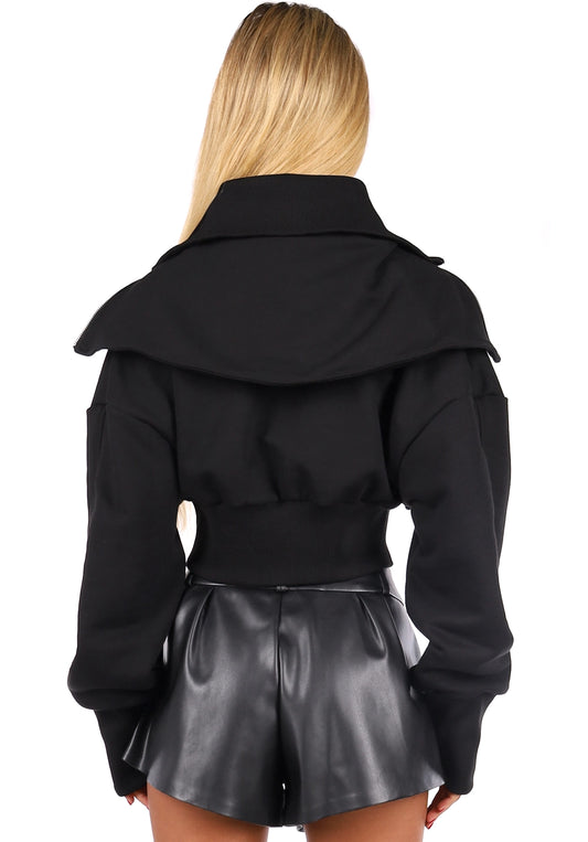 WOMEN’S CROP SWEATSHIRT LUCIA — BLACK