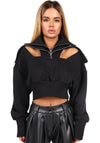 WOMEN’S CROP SWEATSHIRT LUCIA — BLACK