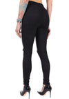 WOMEN’S SUEDE & FAUX LEATHER ZIP LEGGINGS LEATHER 4 — BLACK
