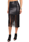 Women’s Skirt Macra Fringe Hem Black