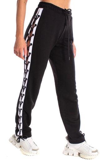Women’s Lace-Side Trousers Marca Black-White