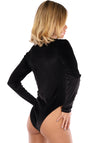 Women’s Bodysuit Maya Velour Lace-Up Black