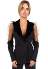 Women’s Mesh-Sleeve Jacket Nice Black