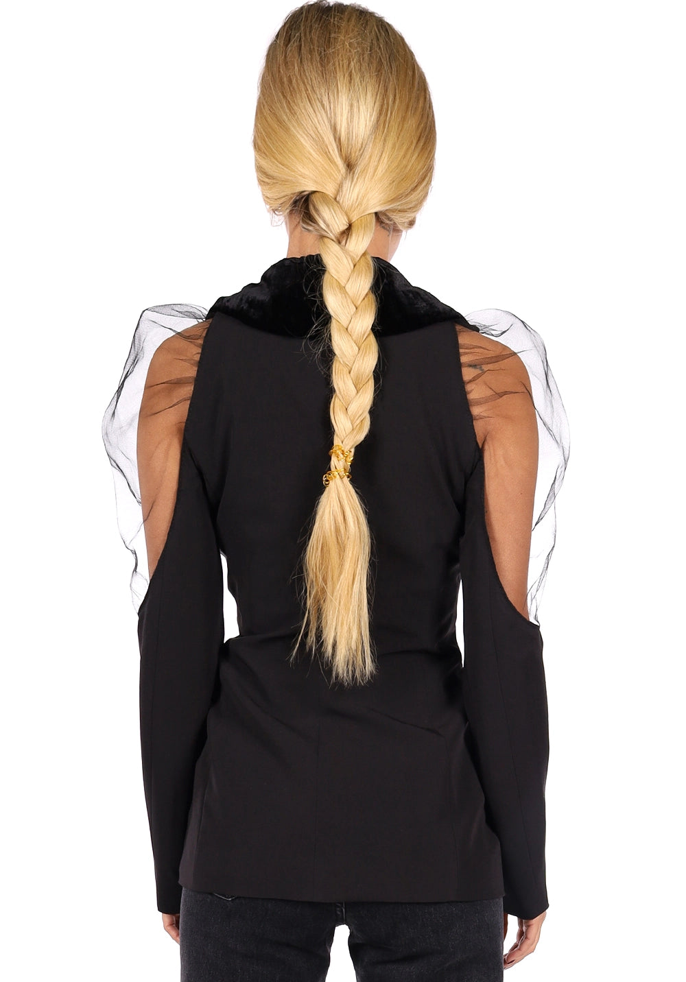 Women’s Mesh-Sleeve Jacket Nice Black