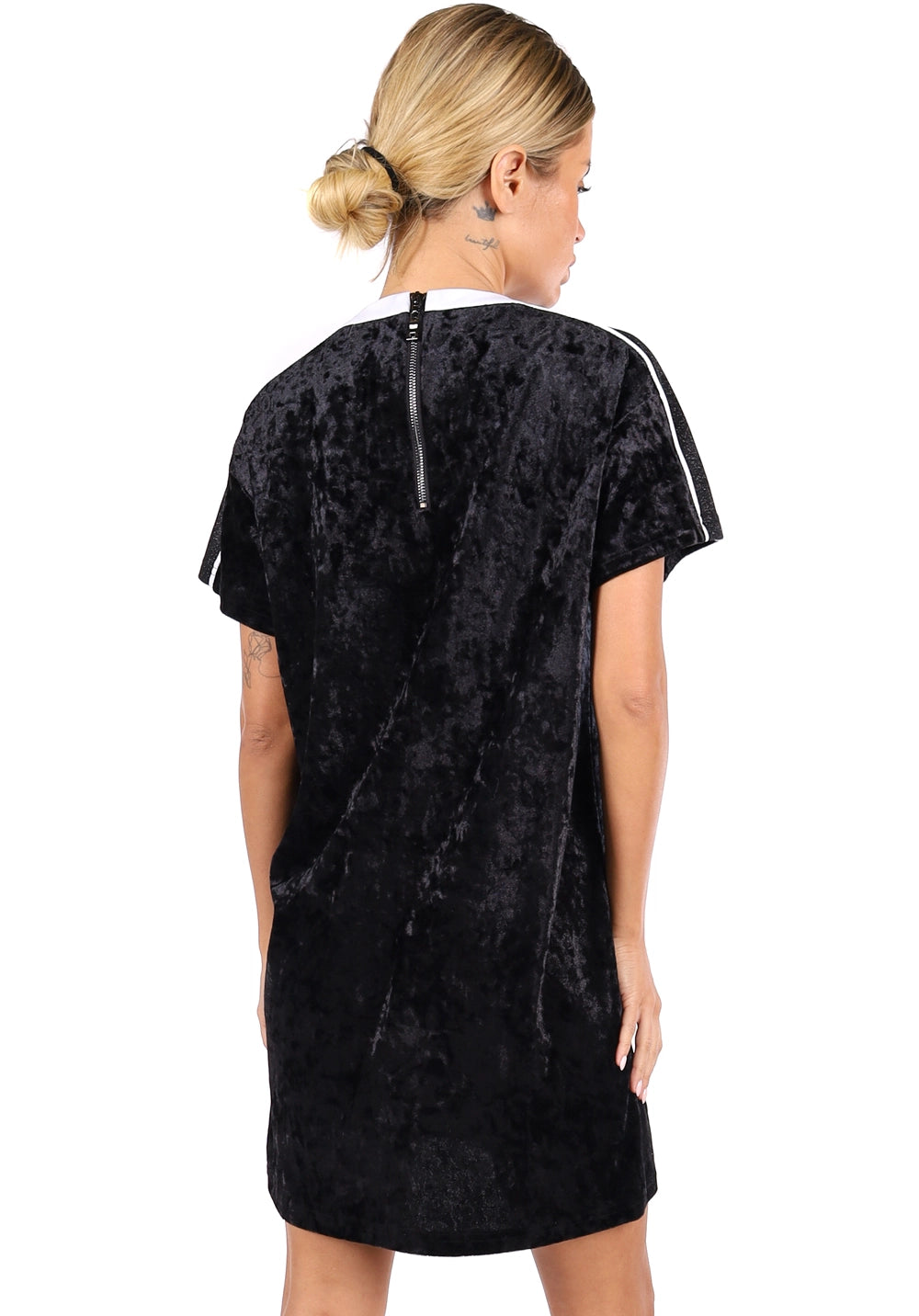 Women’s Queens Velour Bomber & Dress Set Black