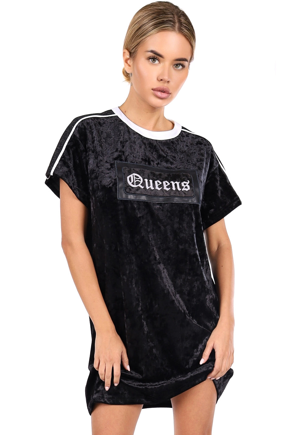 Women’s Velour Dress Queens Black