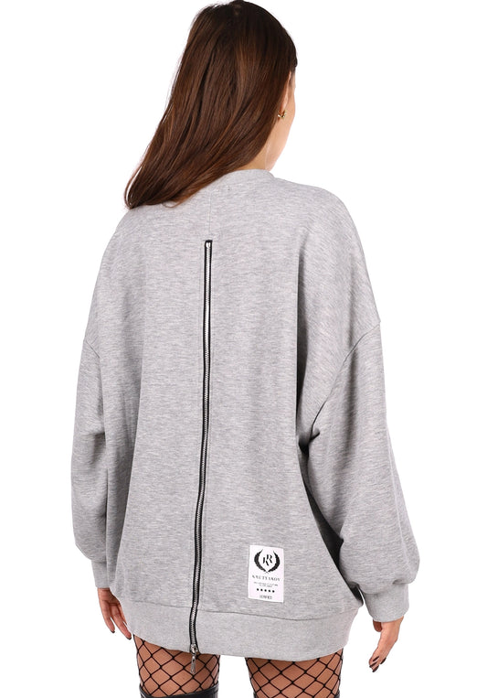 WOMEN’S OVERSIZE SWEATSHIRT REBEL WOLF — GREY