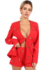 Women’s Blazer Shorts Suit Rings Red