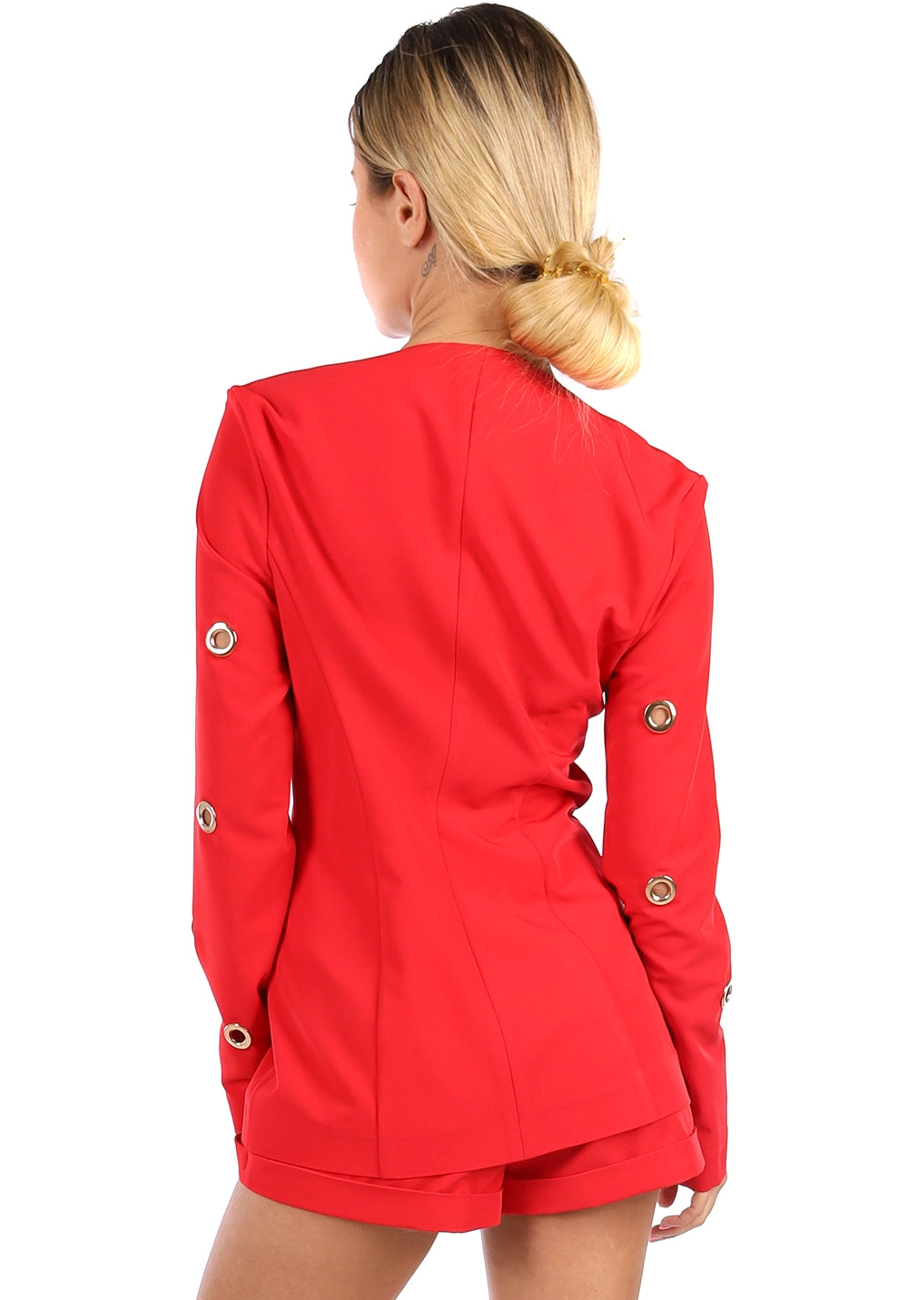 Women’s Blazer Shorts Suit Rings Red
