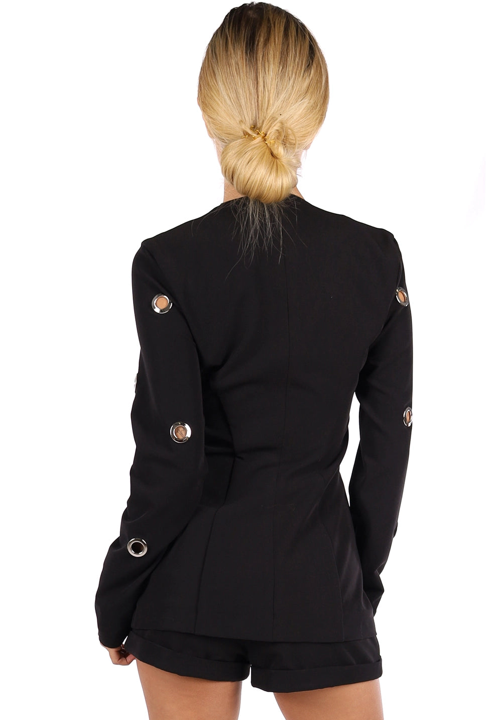 Women’s Blazer Shorts Suit Rings Silver Black