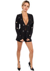 Women’s Blazer Shorts Suit Rings Silver Black