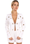 Women’s Blazer Shorts Suit Rings White