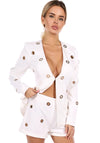 Women’s Blazer Shorts Suit Rings White