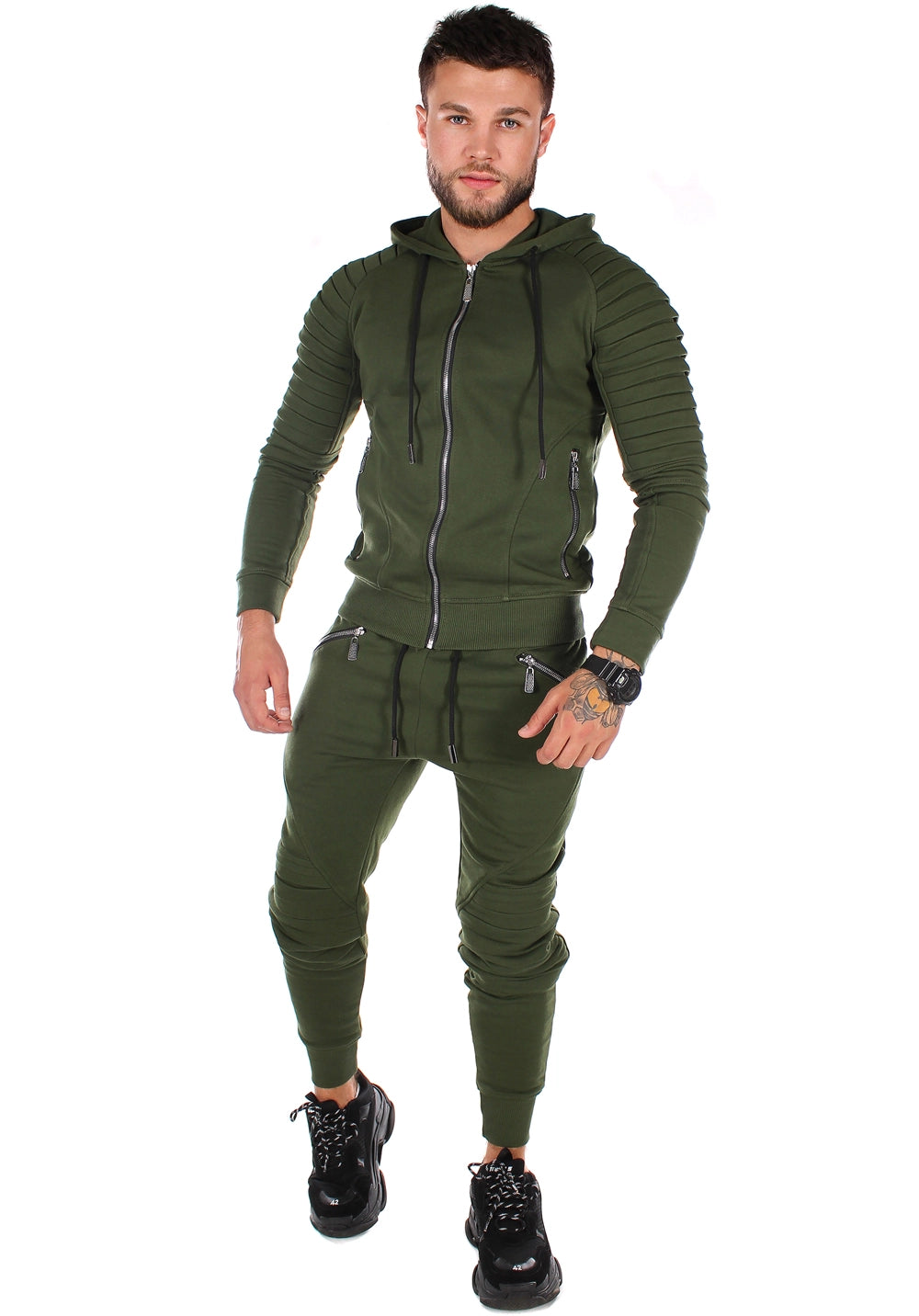 Men’s Knit Tracksuit Relief – Khaki
