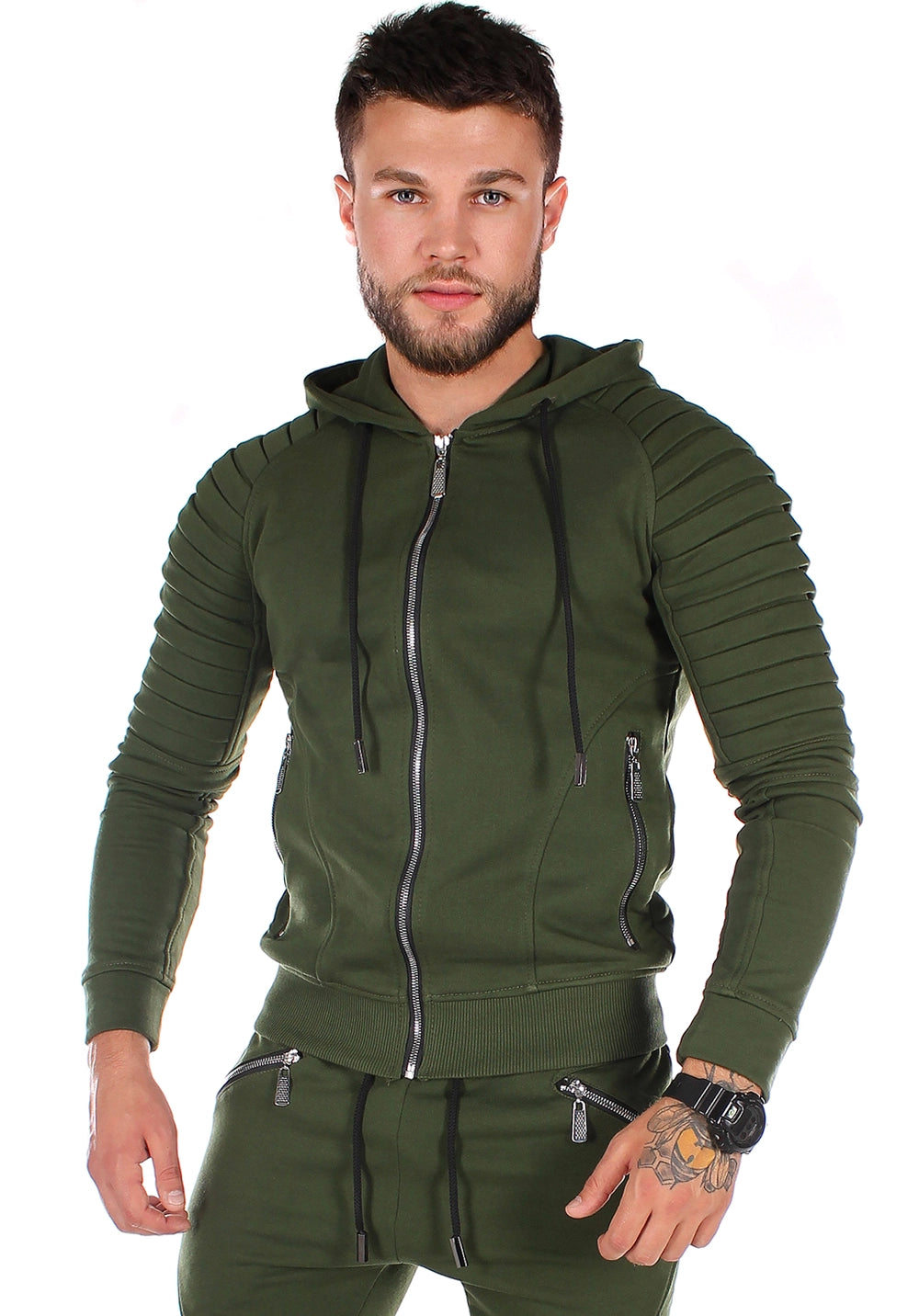 Men’s Knit Tracksuit Relief – Khaki