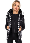 Women’s Shiny Puffer Vest Sandy Black