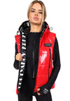 Women’s Shiny Puffer Vest Sandy Red