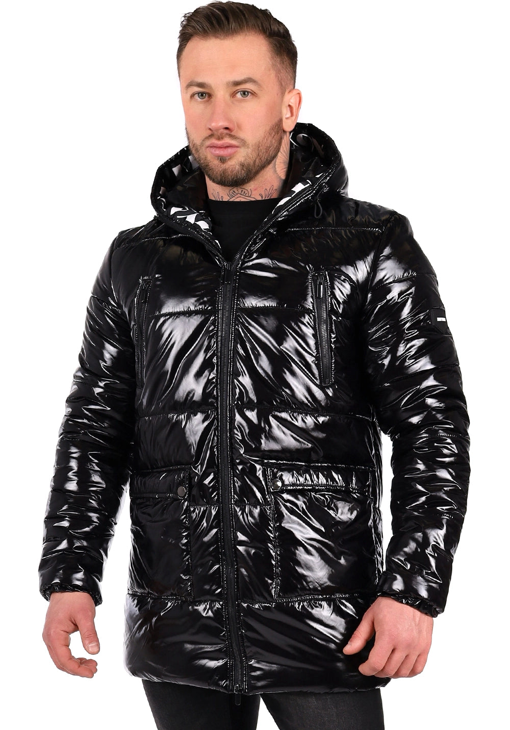 Men’s Winter Jacket Sandy — Black Glossy (PVC)