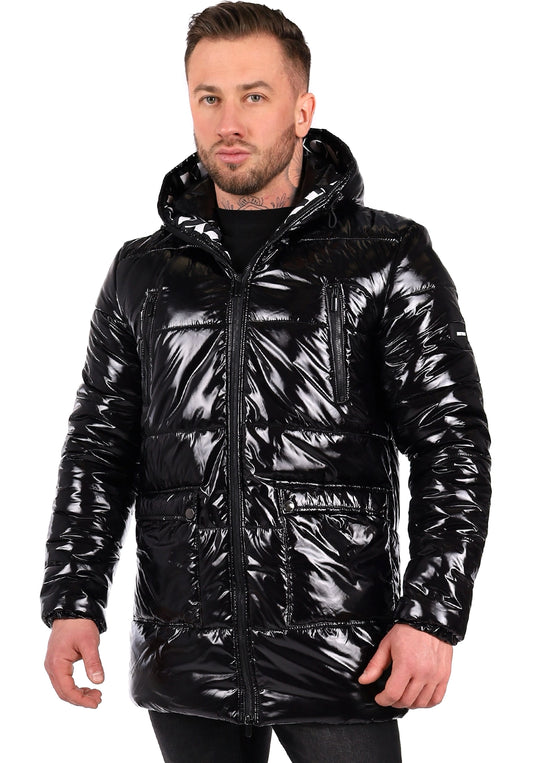 Men’s Winter Jacket Sandy — Black Glossy (PVC)