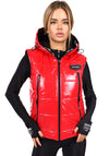 Women’s Shiny Puffer Vest Sandy Red