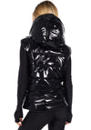 Women’s Shiny Puffer Vest Sandy Black