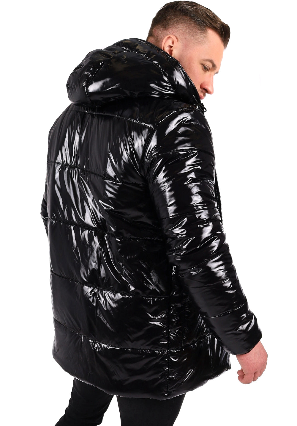 Men’s Winter Jacket Sandy — Black Glossy (PVC)