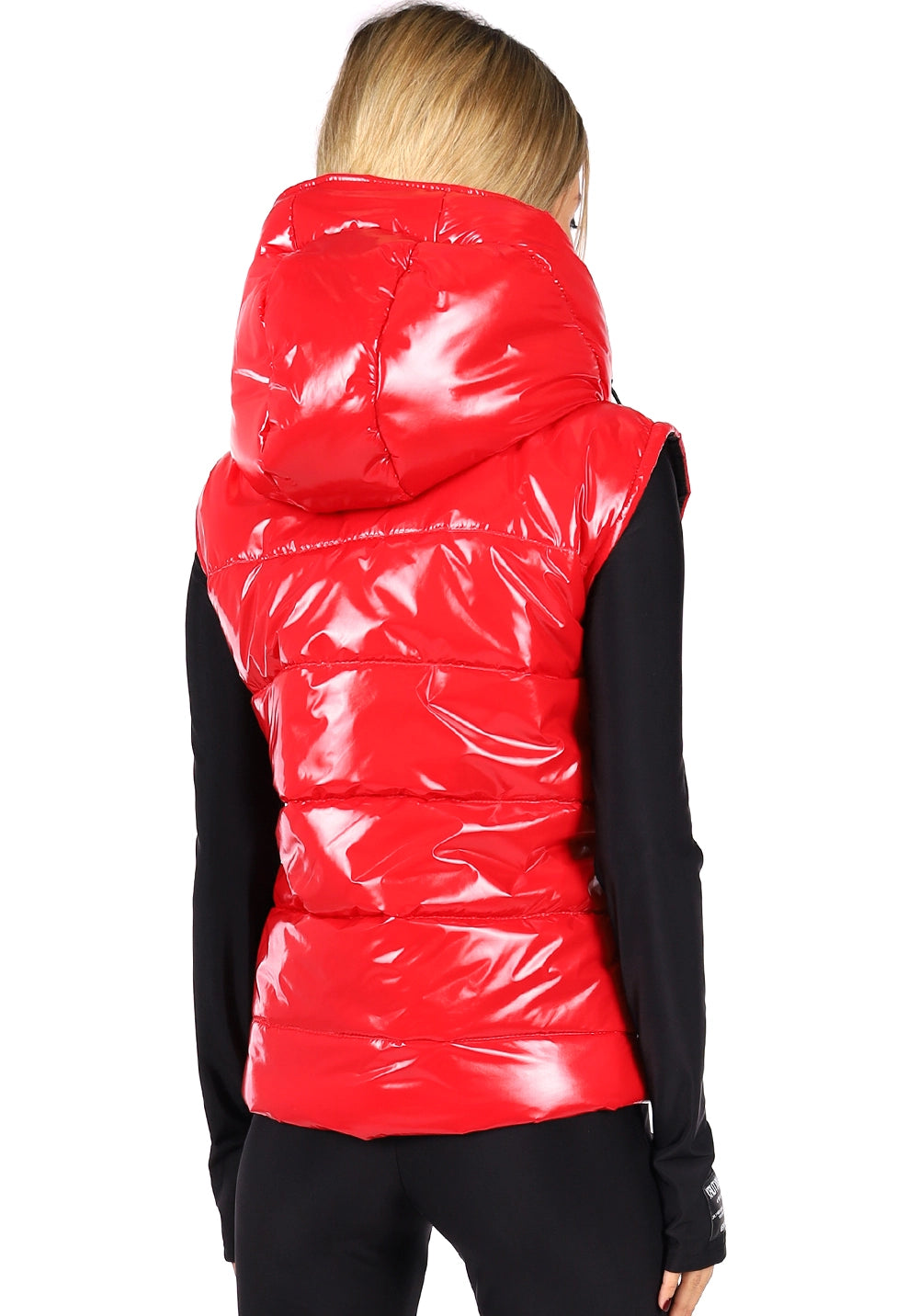 Women’s Shiny Puffer Vest Sandy Red