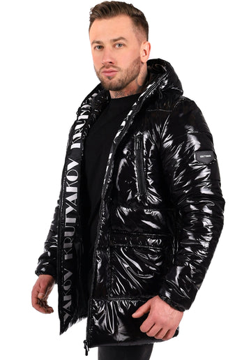 Men’s Winter Jacket Sandy — Black Glossy (PVC)