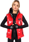 Women’s Shiny Puffer Vest Sandy Red