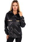 Women’s Shiny Windbreaker Stripe Classic Black
