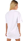 Women’s Distressed Oversize T-Shirt Dress Super Star White