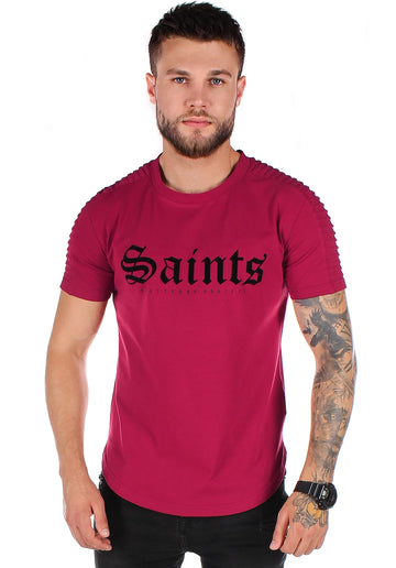 Men’s T-Shirt Saints Quilted — Burgundy