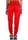 Women’s Front Snap Track Joggers Strip Diamonds — Red