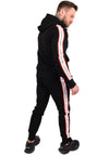 Men’s Knit Tracksuit Stripes – Black