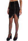Women’s Skirt Tessa Suede Studded Split Black