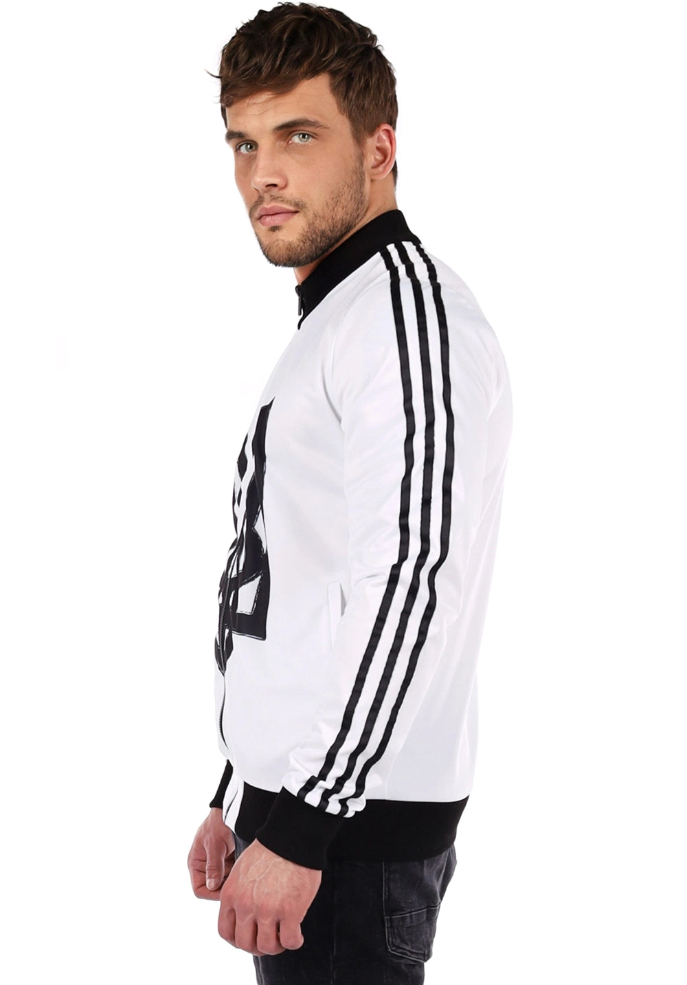 Men’s Olympian Sweatshirt — White Ukraine Emblem